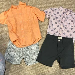 2 outfits -Button down and shorts